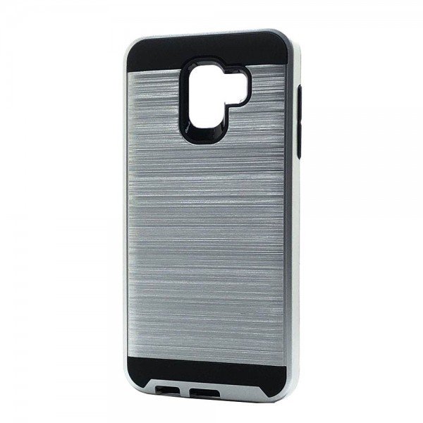 Wholesale Samsung Galaxy J8 J810 Armor Hybrid Case (Silver)